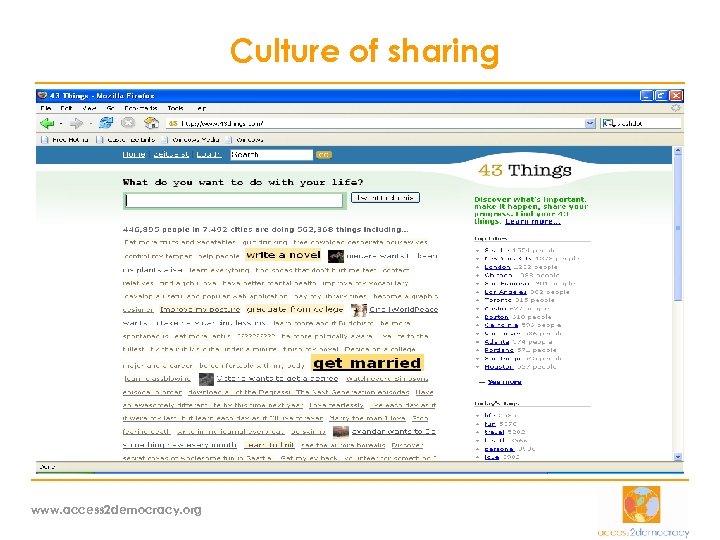 Culture of sharing www. access 2 democracy. org 