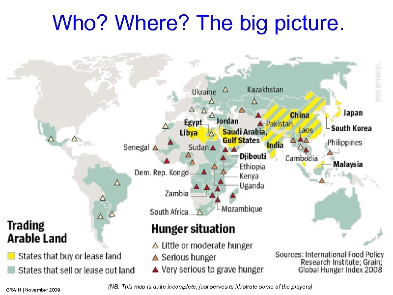 Who? Where? The big picture. GRAIN | November 2009 (NB: This map is quite