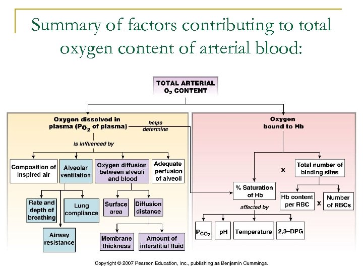 Summary of factors contributing to total oxygen content of arterial blood: 