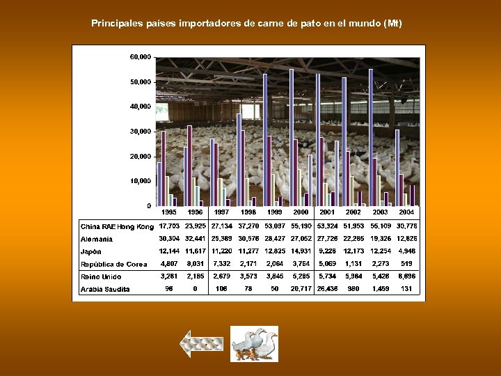 Principales países importadores de carne de pato en el mundo ( Mt) 