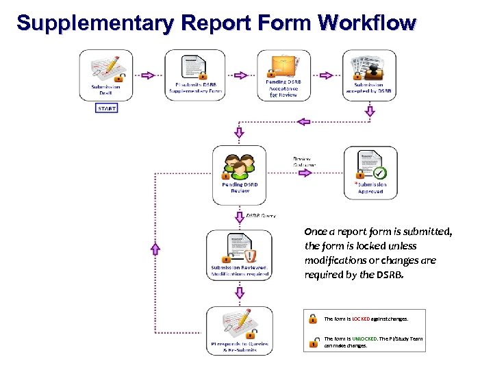 Supplementary Report Form Workflow Once a report form is submitted, the form is locked
