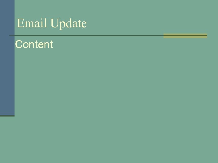 Email Update Content 