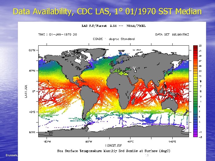 Data Availability, CDC LAS, 1° 01/1970 SST Median Brussels, Belgium 17 -22 Nov. 2003