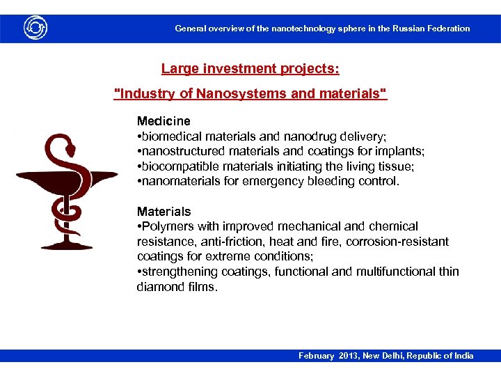 General overview of the nanotechnology sphere in the Russian Federation Large investment projects: 