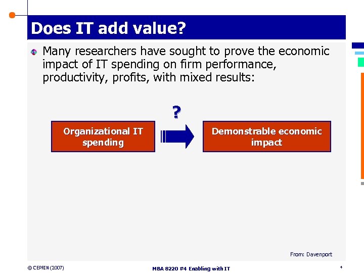 Does IT add value? Many researchers have sought to prove the economic impact of