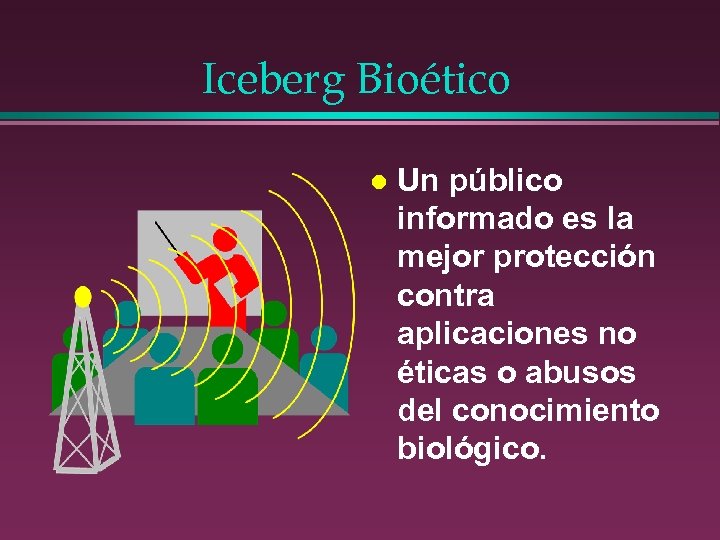 Iceberg Bioético l Un público informado es la mejor protección contra aplicaciones no éticas