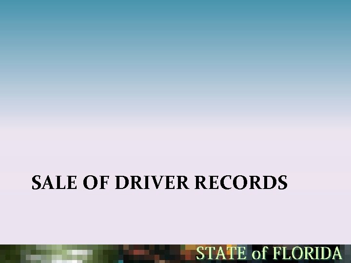 SALE OF DRIVER RECORDS 