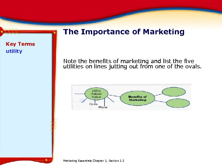 The Importance of Marketing Key Terms utility Note the benefits of marketing and list