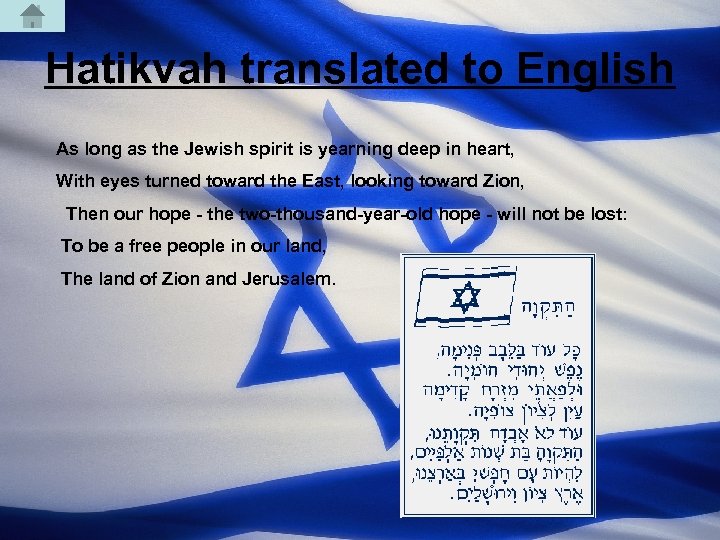 Hatikvah translated to English As long as the Jewish spirit is yearning deep in