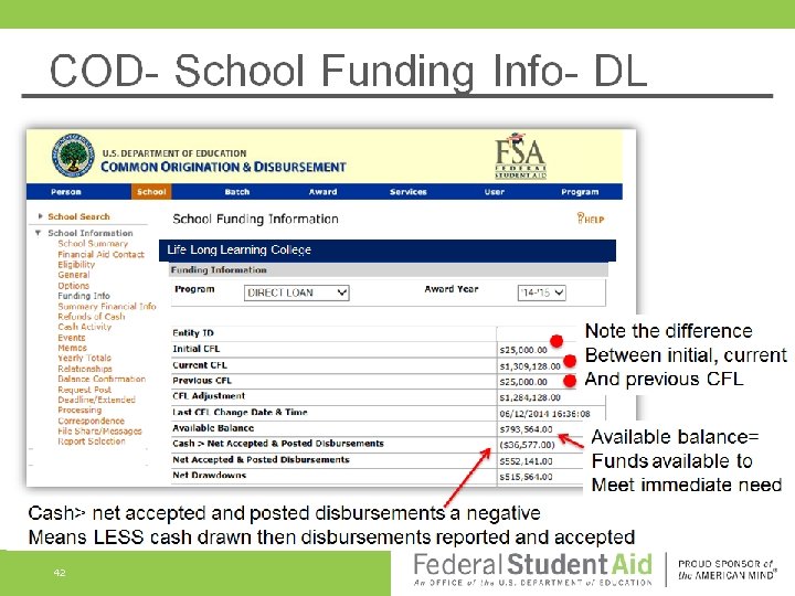 COD- School Funding Info- DL Life Long Learning College 42 