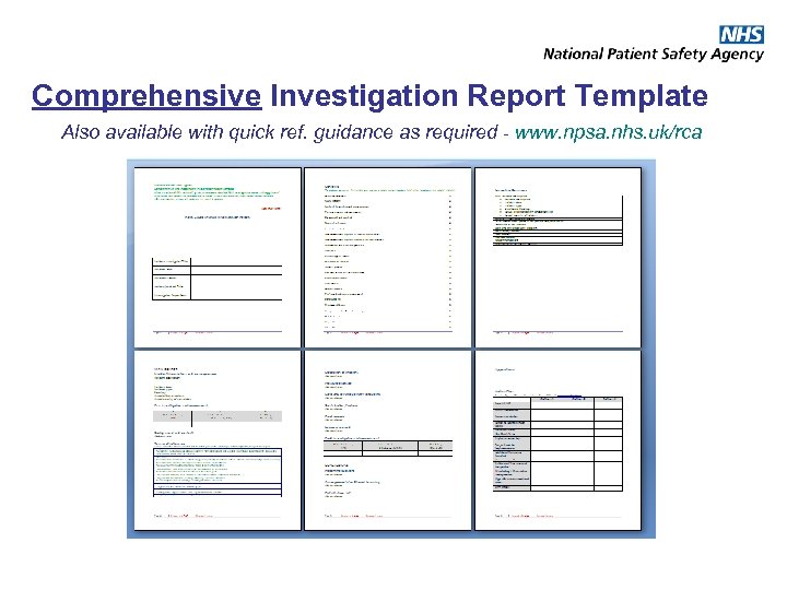 Comprehensive Investigation Report Template Also available with quick ref. guidance as required - www.