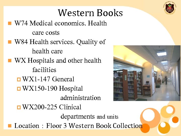 Western Books W 74 Medical economics. Health care costs n W 84 Health services.