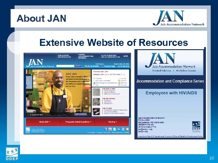 About JAN Extensive Website of Resources 20 