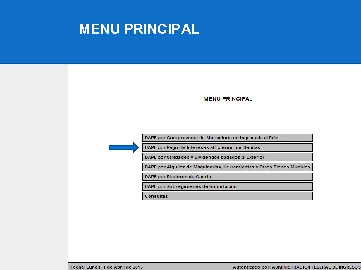 MENU PRINCIPAL 