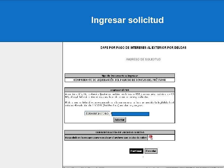 Ingresar solicitud 