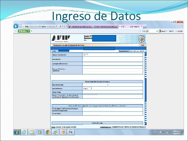 Ingreso de Datos 