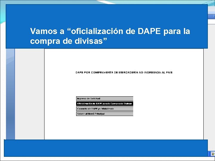 Vamos a “oficialización de DAPE para la compra de divisas” 