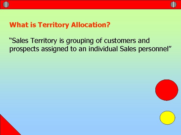 What is Territory Allocation? “Sales Territory is grouping of customers and prospects assigned to