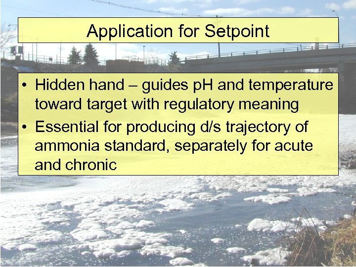 Application for Setpoint • Hidden hand – guides p. H and temperature toward target