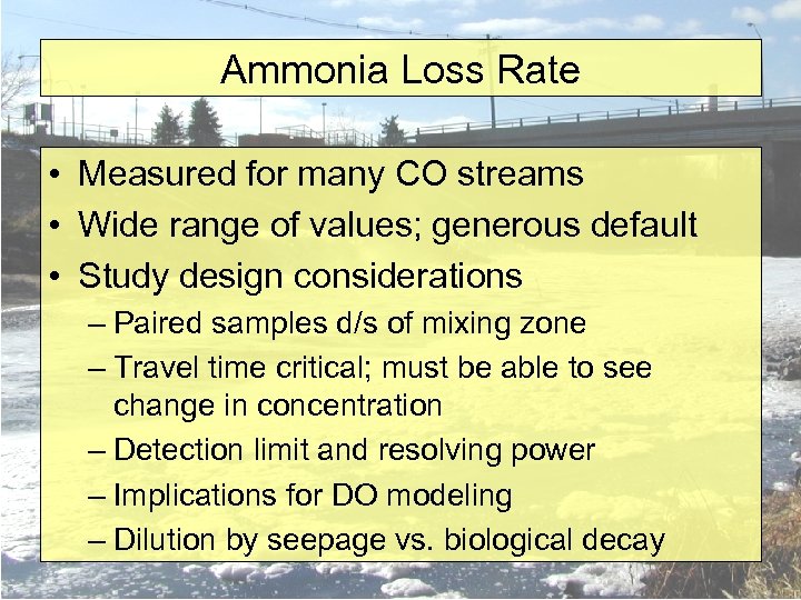 Ammonia Loss Rate • Measured for many CO streams • Wide range of values;