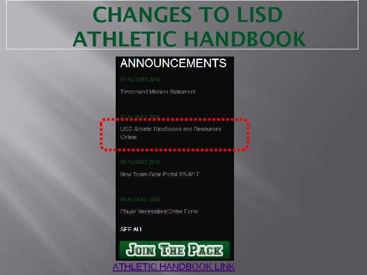 CHANGES TO LISD ATHLETIC HANDBOOK LINK 