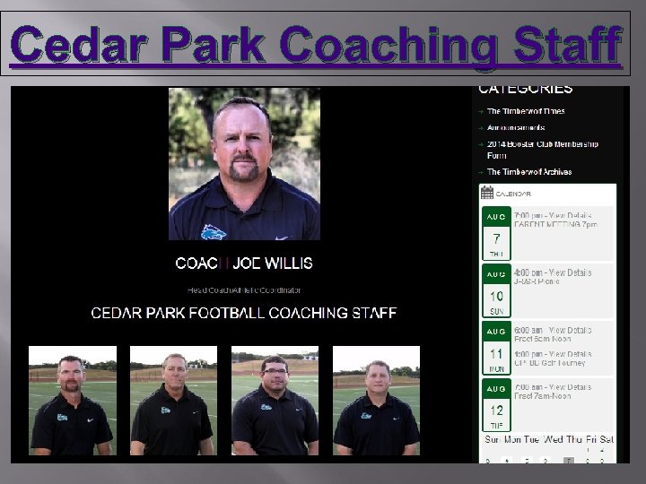Cedar Park Coaching Staff 