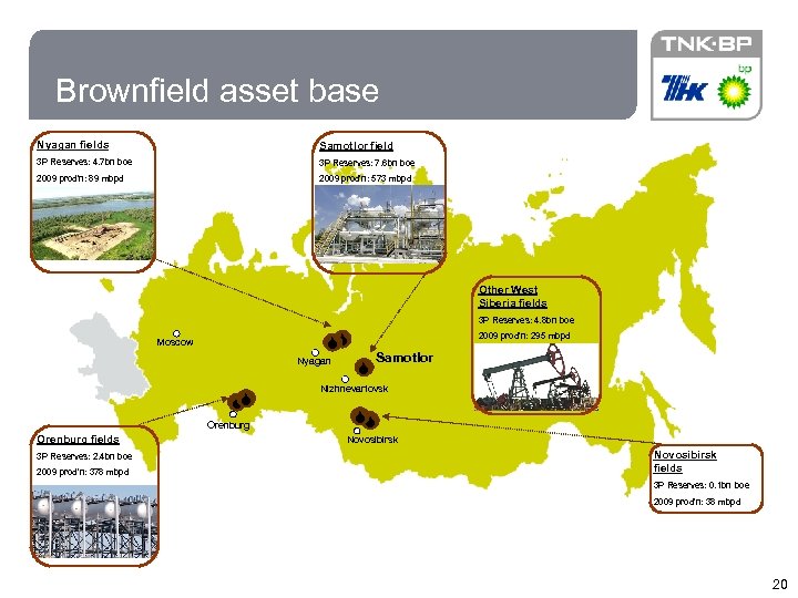 20 Brownfield asset base Nyagan fields Samotlor field 3 P Reserves: 4. 7 bn