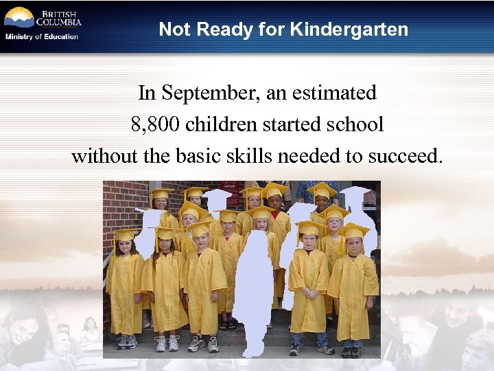 Not Ready for Kindergarten In September, an estimated 8, 800 children started school without