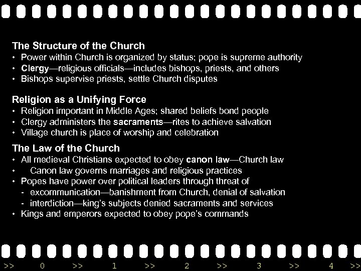 The Structure of the Church • Power within Church is organized by status; pope