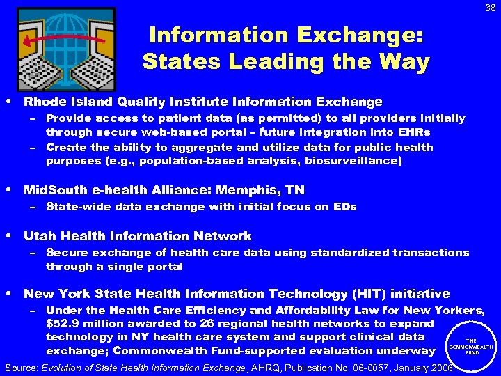 38 Information Exchange: States Leading the Way • Rhode Island Quality Institute Information Exchange