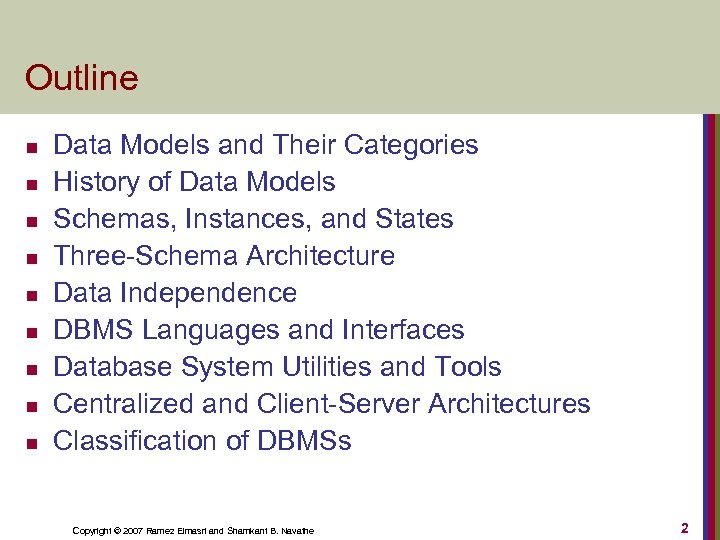 Outline n n n n n Data Models and Their Categories History of Data