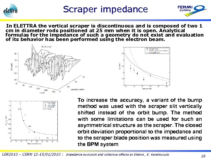 Scraper impedance In ELETTRA the vertical scraper is discontinuous and is composed of two