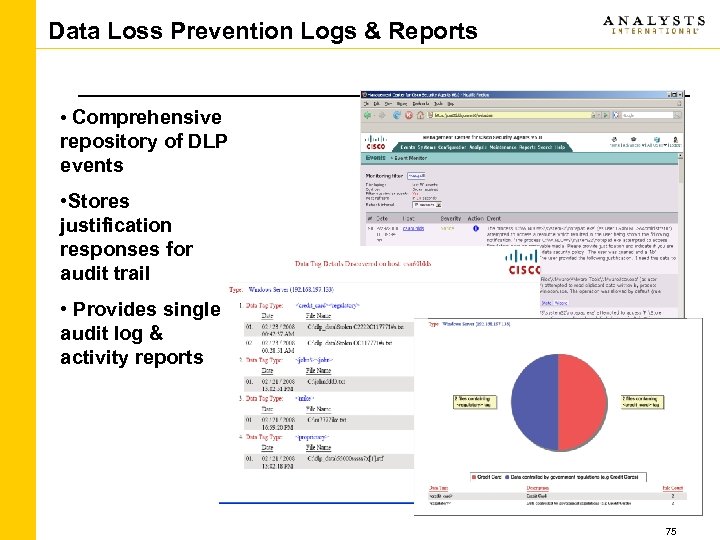 Data Loss Prevention Logs & Reports • Comprehensive repository of DLP events • Stores