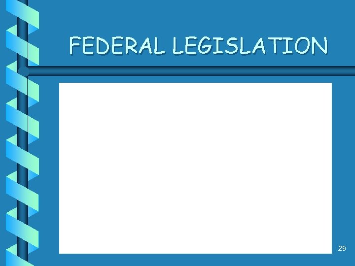 FEDERAL LEGISLATION 29 