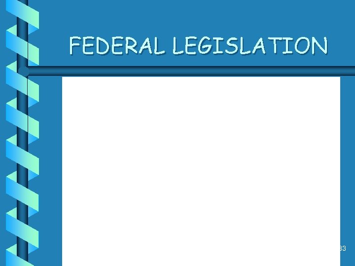 FEDERAL LEGISLATION 33 