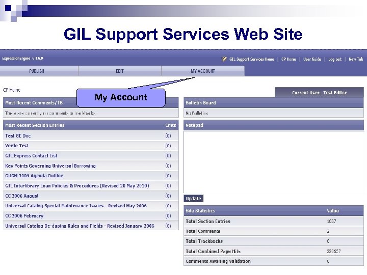 GIL Support Services Web Site My Account 