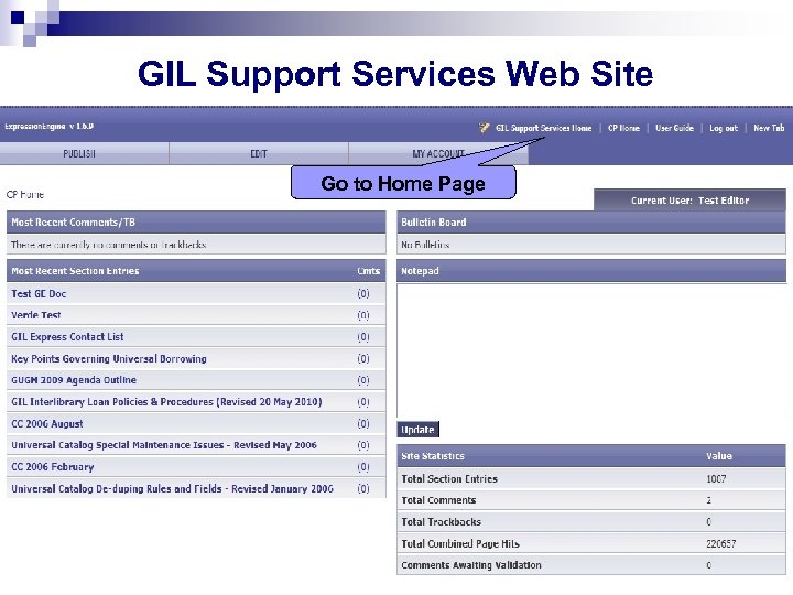 GIL Support Services Web Site Go to Home Page 