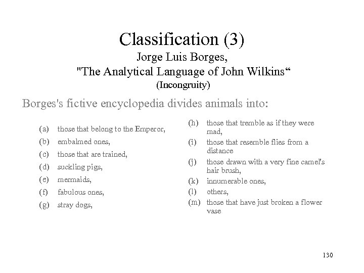 Classification (3) Jorge Luis Borges, 