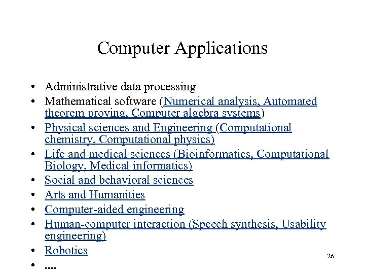 Computer Applications • Administrative data processing • Mathematical software (Numerical analysis, Automated theorem proving,