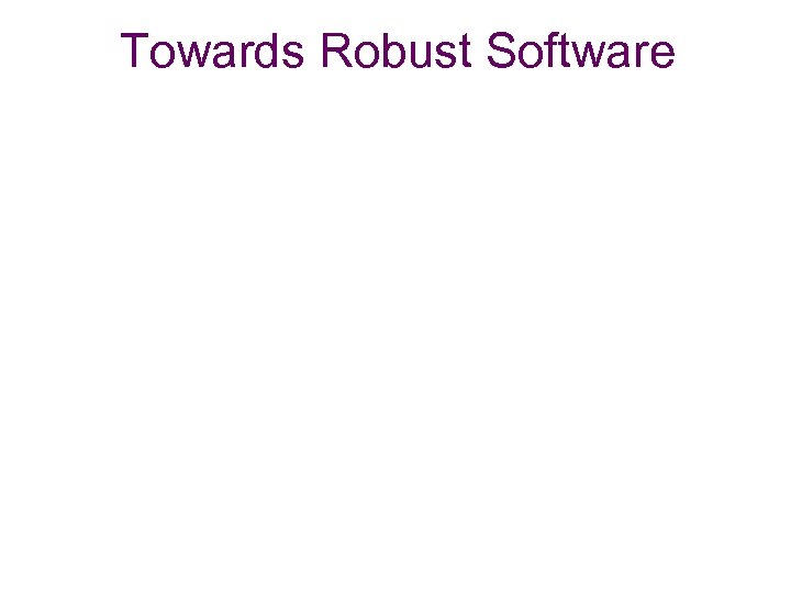 Towards Robust Software 