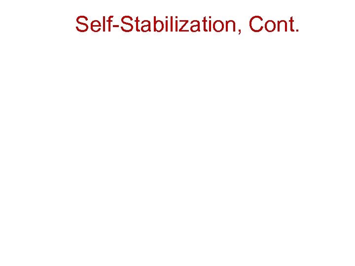 Self-Stabilization, Cont. 