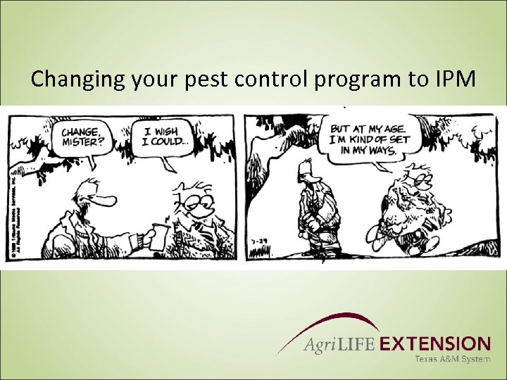 Changing your pest control program to IPM 