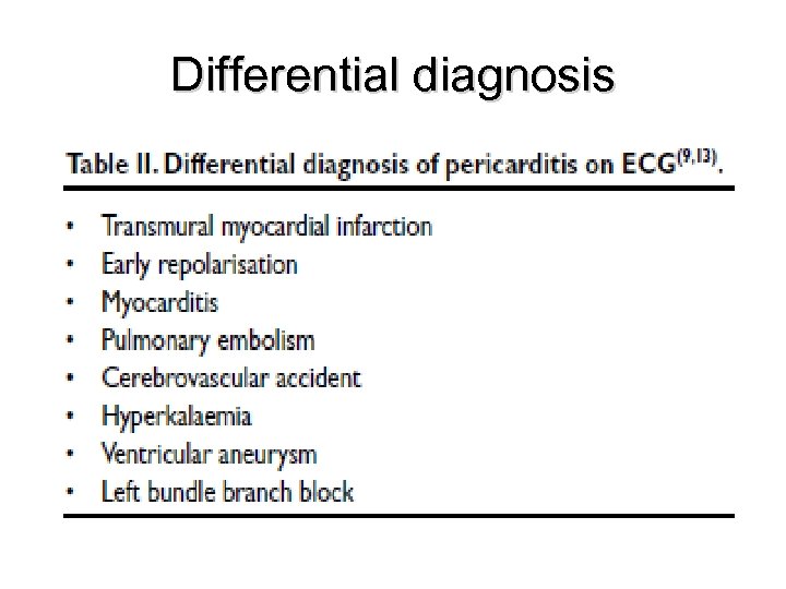 Differential diagnosis 