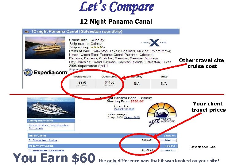 Let’s Compare 12 Night Panama Canal Other travel site cruise cost Your client travel