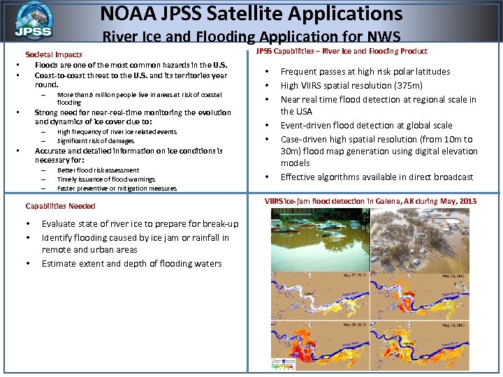 NOAA JPSS Satellite Applications River Ice and Flooding Application for NWS Societal Impacts •