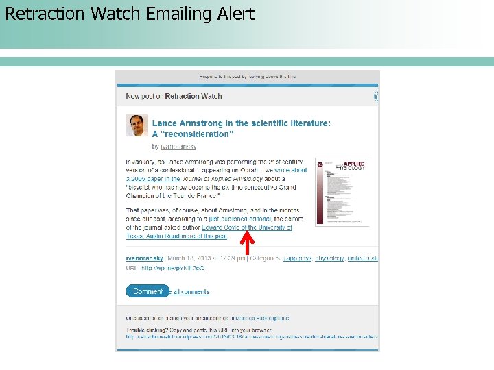 Retraction Watch Emailing Alert 