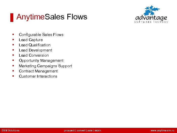 Anytime. Sales Flows § § § § § Configurable Sales Flows Lead Capture Lead