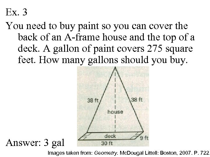 Ex. 3 You need to buy paint so you can cover the back of