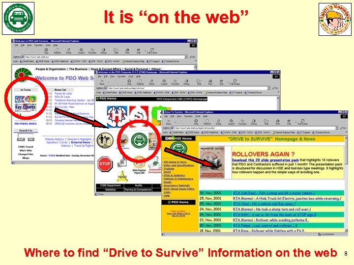 It is “on the web” Where to find “Drive to Survive” Information on the