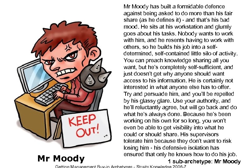 Mr Moody has built a formidable defence against being asked to do more than